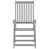 vidaXL 2/3/6x Садові розкладні крісла з масиву акації, сірі крісла для відпочинку