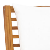 vidaXL Набір для відпочинку у патіо з 5 предметів з кремовою подушкою з масиву дерева акації