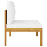 vidaXL 11 Piece Patio Lounge Set with Cushions Cream Solid Acacia Wood