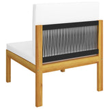 vidaXL 11 Piece Patio Lounge Set with Cushions Cream Solid Acacia Wood