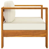 vidaXL 7 Piece Patio Lounge Set with Cream White Cushions Acacia Wood