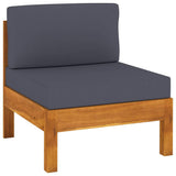 vidaXL 4-місний диван-патіо з темно-сірими подушками з дерева акації