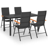 vidaXL Patio Dining Set Black and Brown Furniture 3/5/7/9 Piece Multi Sizes