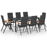 vidaXL Patio Dining Set Black and Brown Furniture 3/5/7/9 Piece Multi Sizes