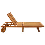 vidaXL Різнокольоровий шезлонг із патіо з деревини акації та подушкою 48,4"/4,8"