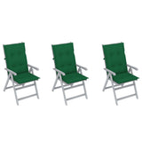 vidaXL 3/6x Acacia Wood Garden Reclining Chairs with Cushions Multi Colors