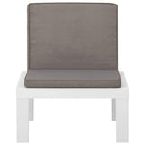 vidaXL Garten-Lounge-Set mit Kissen 4-teilige Kunststoff-Sitzgruppe Grau/Weiß