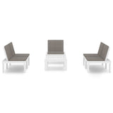 vidaXL Garten-Lounge-Set mit Kissen 4-teilige Kunststoff-Sitzgruppe Grau/Weiß