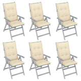 vidaXL 3/6x садові крісла з лежачою деревиною акації з подушками, багато кольорів