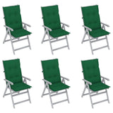 vidaXL 3/6x Acacia Wood Garden Reclining Chairs with Cushions Multi Colors