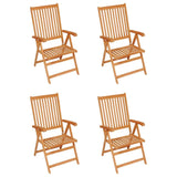 vidaxL 1/2/4/8x розкладні крісла з масиву тикового дерева з подушками різного кольору