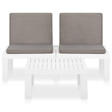 vidaXL Terrassen-Lounge-Set mit Kissen Kunststoff-Sitzsofa 2/4/6-tlg. Grau/Weiß