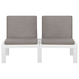 vidaXL Patio Lounge Set with Cushions Plastic Seat Sofa 2/4/6 Piece Gray/White