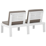 vidaXL Patio Lounge Set with Cushions Plastic Seat Sofa 2/4/6 Piece Gray/White