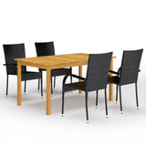 vidaXL Садовий обідній набір, відкритий обідній стіл, стілець, 5/7 предметів, багато кольорів