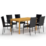 vidaXL Garden Dining Set Outdoor Dinner Table Chair 5/7 Pieces Multi Colors