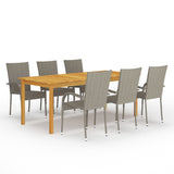 vidaXL Garden Dining Set Outdoor Dinner Table Chair 7/9 Pieces Multi Colors