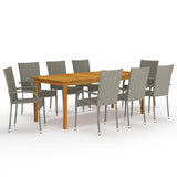 vidaXL Garden Dining Set Outdoor Dinner Table Chair 7/9 Pieces Multi Colors