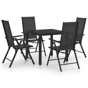 vidaXL Patio Dining Set Aluminum Black Garden Outdoor Seating 5/7/9 Piece