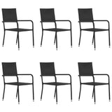 vidaXL Terrassen-Essgruppe 7-tlg. Sitzmöbel aus Polyrattan Anthrazit/Schwarz