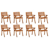 vidaXL 2/3x Садове крісло з твердої деревини акації, крісло для відпочинку на відкритому повітрі