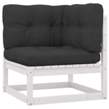 vidaXL Pinewood Lounge Set with Cushions 8 Piece Patio Garden Brown/White