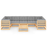 vidaXL 8-teiliges Terrassen-Lounge-Set mit Kissen Massives Kiefernholz