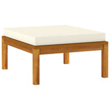 vidaXL 5 Piece Patio Lounge Set with Cream Cushion Solid Acacia Wood