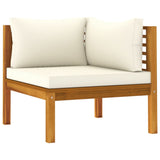 vidaXL 11 Piece Patio Lounge Set with Cream Cushion Solid Acacia Wood