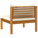 vidaXL 12 Piece Patio Lounge Set with Cream Cushion Solid Acacia Wood