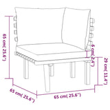 vidaXL 4-teiliges Terrassen-Lounge-Set mit Kissen Massives Akazienholz