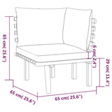 vidaXL 8-teiliges Terrassen-Lounge-Set mit Kissen Massives Akazienholz