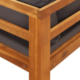 vidaXL 3-teiliges Terrassen-Lounge-Set mit dunkelgrauen Kissen aus Akazienholz