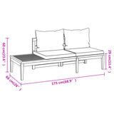 vidaXL 4-teiliges Terrassen-Lounge-Set mit dunkelgrauen Kissen aus Akazienholz