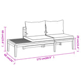 vidaXL 5-teiliges Terrassen-Lounge-Set mit dunkelgrauen Kissen aus Akazienholz
