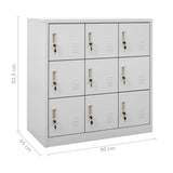 vidaXL Locker Cabinets 2 pcs Light Gray 35.4"x17.7"x36.4" Steel