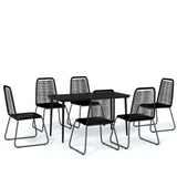 vidaXL Patio Dining Set Black Furniture 3/5/7 Piece 31.5"/55.1" Table Length