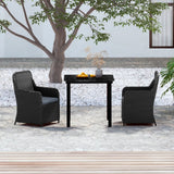 vidaXL Patio Dining Set Seat3/5/7 Piece Black/Brown 31.5"/55.1" Table Length