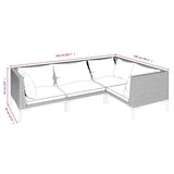 vidaXL 4-teiliges Terrassen-Lounge-Set mit Kissen Poly Rattan Dunkelgrau
