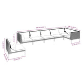 vidaXL 7-teiliges Terrassen-Lounge-Set mit Kissen Poly Rattan Dunkelgrau