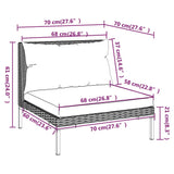 vidaXL Набір для відпочинку у патіо з 11 предметів з подушками з поліротангу темно-сірий