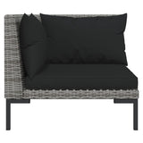 vidaXL 12 Piece Patio Lounge Set with Cushions Poly Rattan Dark Gray