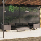 vidaXL 8-teiliges Terrassen-Lounge-Set mit Kissen Poly Rattan Dunkelgrau