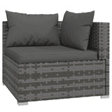 vidaXL Набір для відпочинку у патіо з 8 предметів і подушками з поліротангу сірого кольору