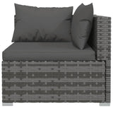 vidaXL Набір для відпочинку у патіо з 8 предметів і подушками з поліротангу сірого кольору