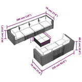vidaXL 8-teiliges Terrassen-Lounge-Set mit Kissen Poly Rattan Grau