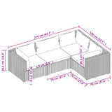 vidaXL 4-teiliges Terrassen-Lounge-Set mit Kissen Polyrattan Schwarz