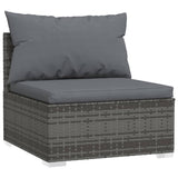 vidaXL Набір для відпочинку у патіо з 5 предметів і подушками з поліротангу сірого кольору
