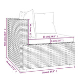 vidaXL 5-teiliges Terrassen-Lounge-Set mit Kissen Poly Rattan Grau