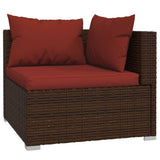 vidaXL Набір для відпочинку у патіо з 6 предметів і подушками з поліротангу коричневого кольору